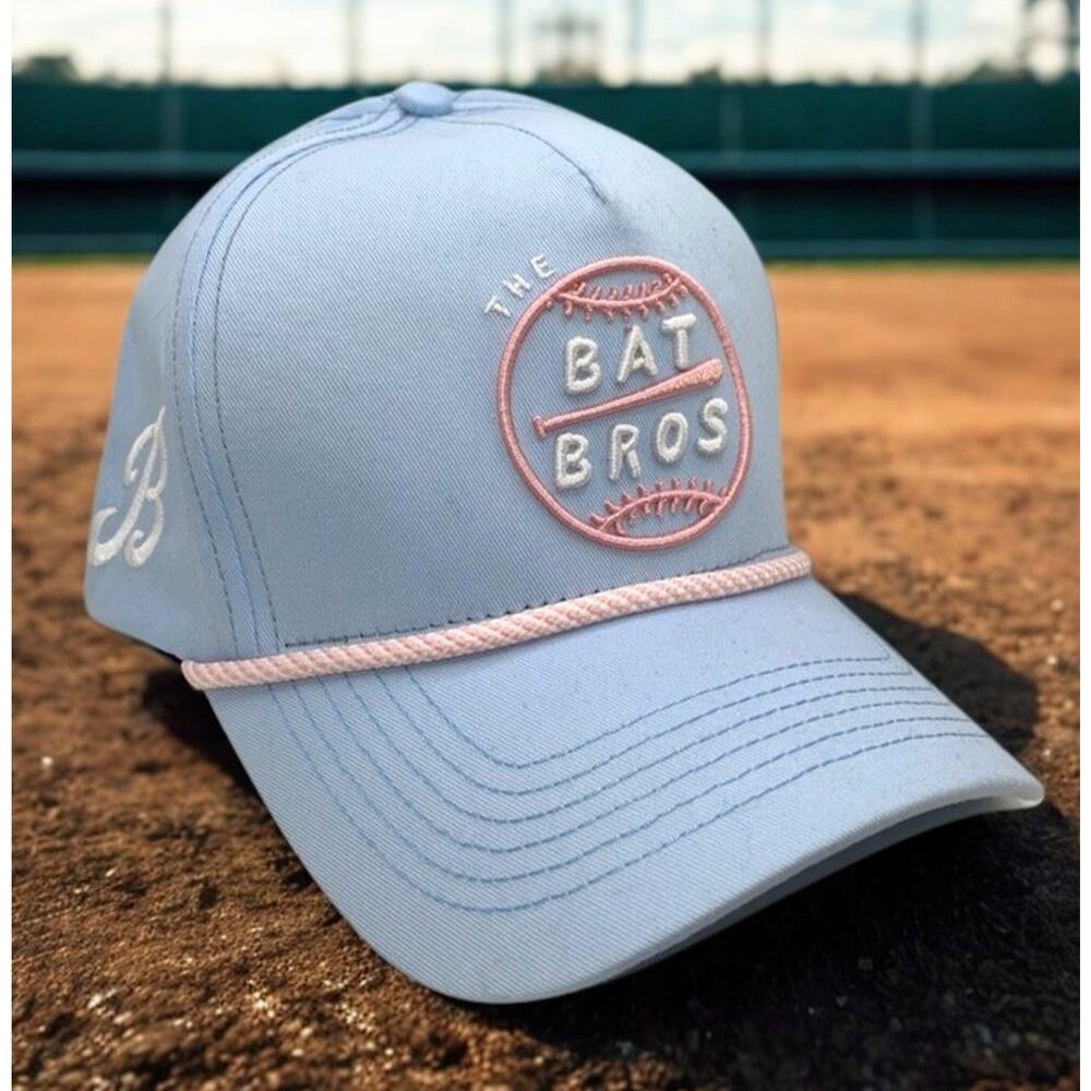 Bat Bros Baseballism Five Panel Snapback Hat Light Blue Rare EUC